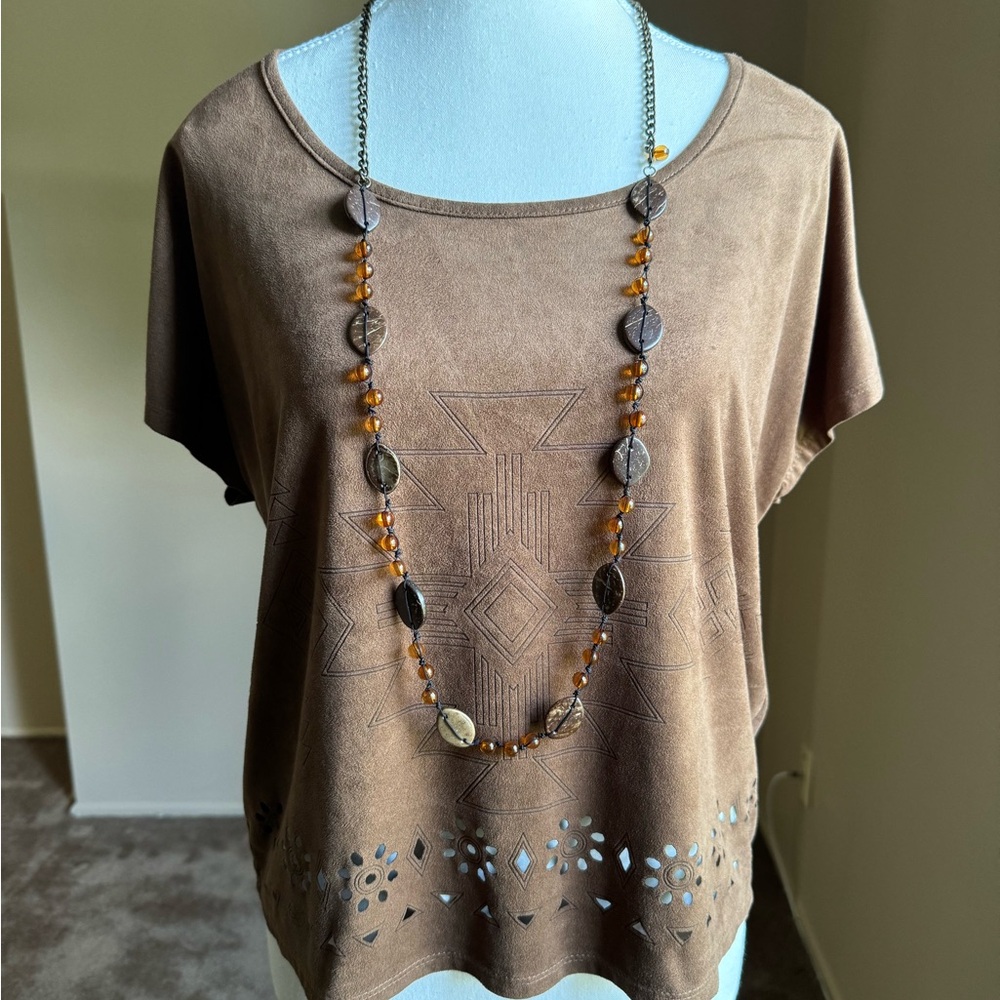 Forever 21 Blouse & Necklace Bundle (NWOT)